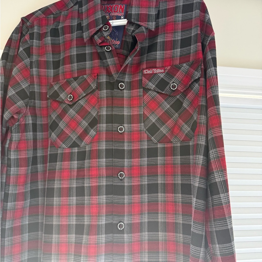 DIXXON Red and Black Plaid Button Down Shirt